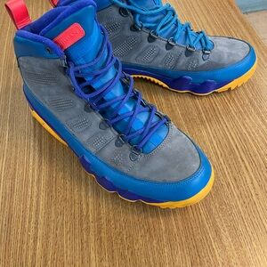 Jordan Blue and Gray Sneakers with Purple Accents Mens 11.5